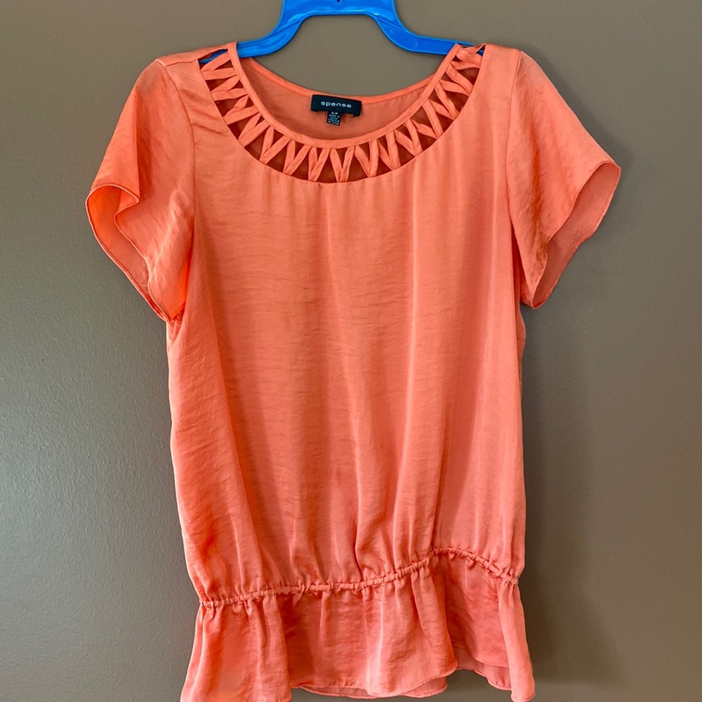 Spence, ladies blouse in size, small in beautiful, vibrant orange.